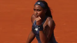 Coco Gauff of United States celebrates a point against Tereza Valentova of Czechia during the Women's Singles Second Round match on Day Five of the 2025 French Open at Roland Garros on May 29, 2025 in Paris, France.