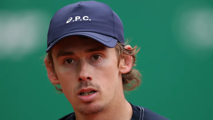 Alex de Minaur of Australia looks on during his match against Tomas Machac of Czechia during the Monte-Carlo Open.