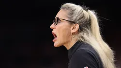 Assistant coach Jenny Boucek of the Indiana Pacers during a game vs the Phoenix Suns.