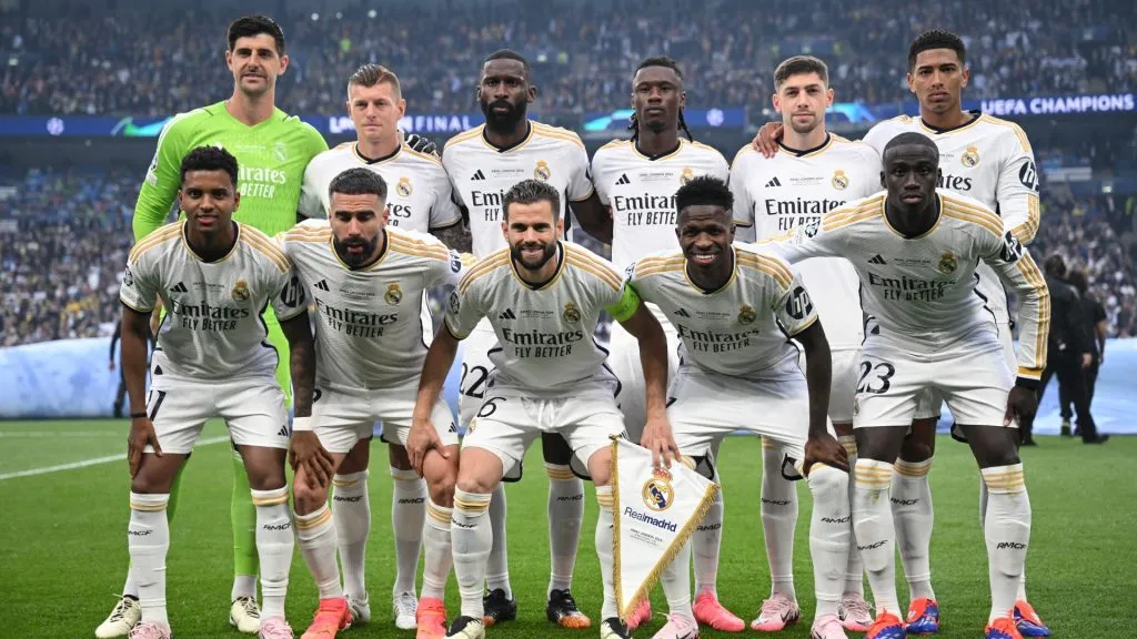 Real Madrid players pose for a team photograph prior to the UEFA Champions League 2023/24 Final match between Borussia Dortmund and Real Madrid CF on June 01, 2024. (Source: Justin Setterfield/Getty Images)
