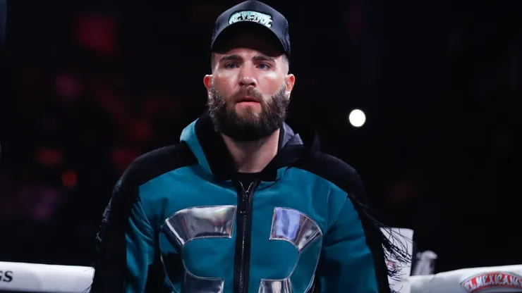 Caleb Plant looks on before a super middleweight bout at T-Mobile Arena on September 14, 2024 in Las Vegas, Nevada.