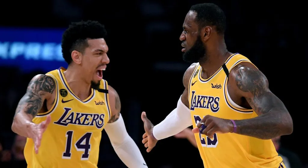 Danny Green and LeBron James playing for Lakers