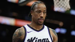 DeMar DeRozan #10 of the Sacramento Kings during the first half of the NBA game at PHX Arena on March 14, 2025 in Phoenix, Arizona.