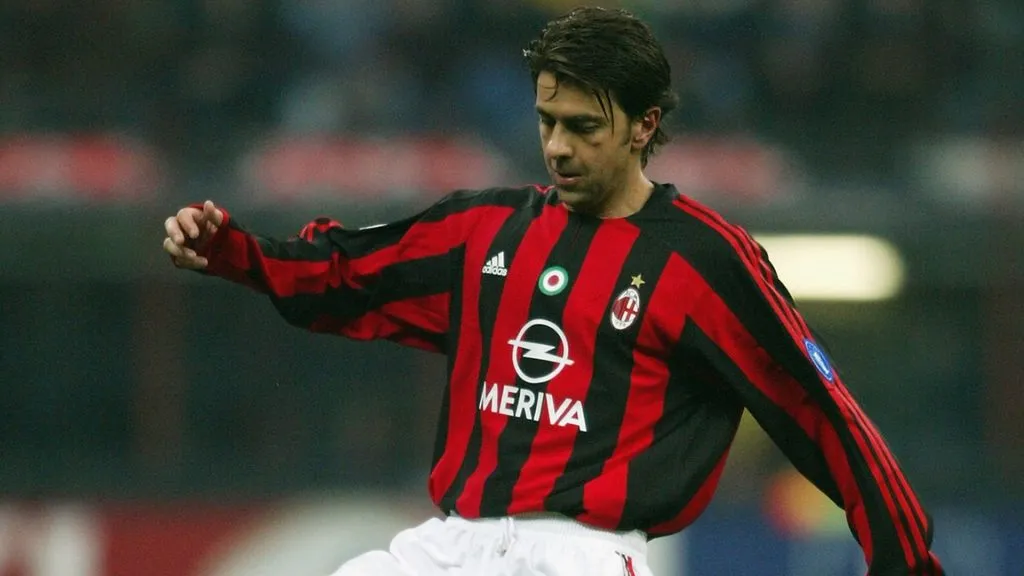 Italian icon Alessandro Costacurta during a 2004 Champions League game between AC Milan and Deportivo La Coruña.
