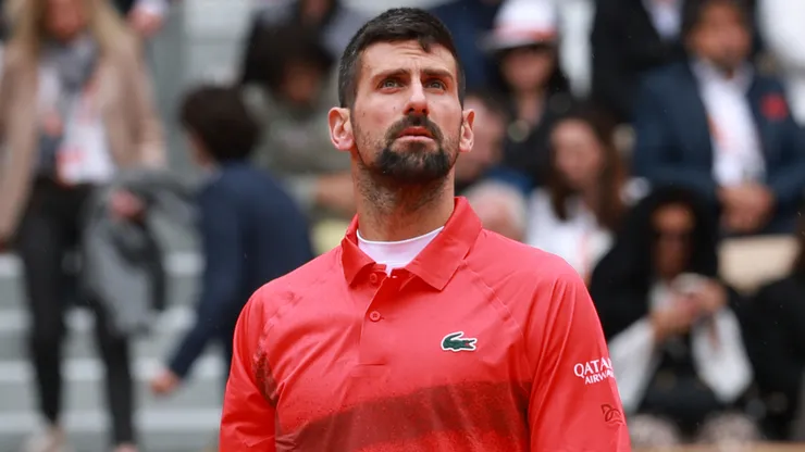 Novak Djokovic during first round of Roland Garos.