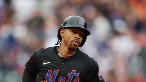 Francisco Lindor #12 of the New York Mets rounds the bases after hitting a home run in the first inning against the Colorado Rockies during their game at Citi Field on May 30, 2025 in New York City.