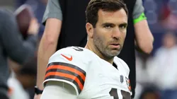 Joe Flacco #15 of the Cleveland Browns warms up prior to the game against the Houston Texans.