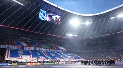 Fans of Paris Saint-Germain display a tifo prior to the UEFA Champions League Final 2025 between Paris Saint-Germain and FC Internazionale Milano at Munich Football Arena on May 31, 2025 in Munich, Germany.