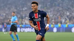Desire Doue of Paris Saint-Germain celebrates scoring his team's second goal during the UEFA Champions League Final 2025