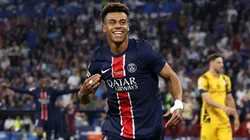 Desire Doue of Paris Saint-Germain celebrates scoring his team's third goal during the UEFA Champions League Final 2025 between Paris Saint-Germain and FC Internazionale Milano.