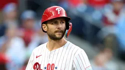 Trea Turner #7 of the Philadelphia Phillies looks on after striking out during game two of a doubleheader against the Atlanta Braves at Citizens Bank Park on May 29, 2025 in Philadelphia, Pennsylvania.