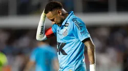 Neymar of Santos reacts after a red card during a match between Santos and Botafogo as part of Brasileirao 2025 at Urbano Caldeira Stadium (Vila Belmiro) on June 01, 2025 in Santos, Brazil.