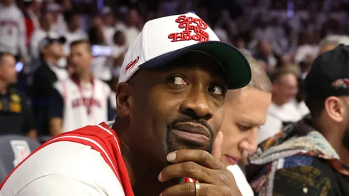 Former NBA player Gilbert Arenas attends the game between the Arizona Wildcats and the Duke Blue Devils at McKale Center