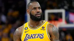 LeBron James #6 of the Los Angeles Lakers