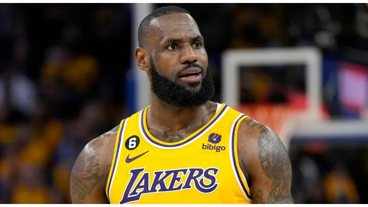 LeBron James #6 of the Los Angeles Lakers