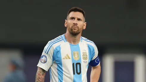 Lionel Messi of Argentina prior to a Copa America game.