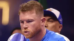 Canelo Alvarez ahead of their super middleweight fight against William Scull on the Fatal Fury City of Wolves card at ANB Arena on May 03, 2025 in Riyadh, Saudi Arabia.