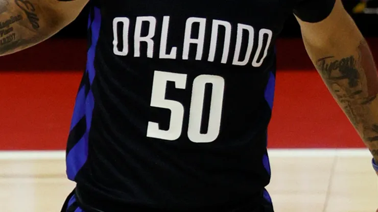 Cole Anthony #50 of the Orlando Magic brings the ball up the court against the Golden State Warriors during the 2021 NBA Summer League at the Thomas & Mack Center on August 9, 2021 in Las Vegas, Nevada. The Magic defeated the Warriors 91-89 in overtime.