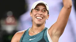 Madison Keys of the United States acknowledges the crowd after winning against Iga Swiatek of Poland in the Women's Singles Semifinal during day 12 of the 2025 Australian Open.