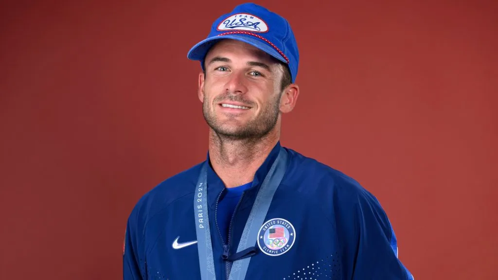 Olympian Tommy Paul of Team United States poses on the Today Show Set on August 03, 2024. (Source: Kristy Sparow/Getty Images)