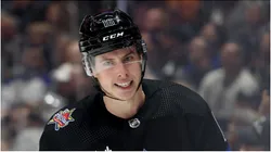 Mitchell Marner #16 of the Toronto Maple Leafs reacts after a missed change during a 3-0 Leafs win over the Los Angeles Kings at Crypto.com Arena on January 02, 2024 in Los Angeles, California.