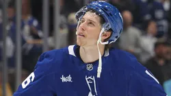 A dejected Mitchell Marner #16 of the Toronto Maple Leafs leaves the ice for the last time this season after losing to the Florida Panthers in Game Seven of the Second Round of the 2025 Stanley Cup Playoffs.