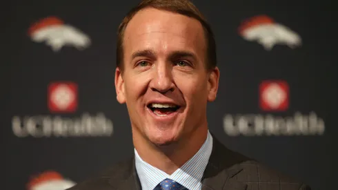 Quarterback Peyton Manning addresses the media as he announces his retirement from the NFL at the UCHealth Training Center on March 7, 2016 in Englewood, Colorado. Manning, who played for both the Indianapolis Colts and Denver Broncos in a career which spanned 18 years, is the NFL's all-time leader in passing touchdowns (539), passing yards (71,940) and tied for regular season QB wins (186). Manning played his final game last month as the winning quarterback in Super Bowl 50 in which the Broncos defeated the Carolina Panthers, earning Manning his second Super Bowl title.