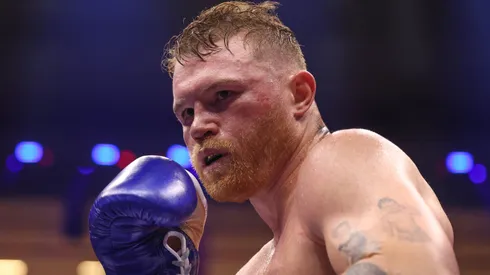 Saul "Canelo" Alvarez and William Scull (L-R) on the Fatal Fury City of Wolves card at ANB Arena on May 03, 2025.