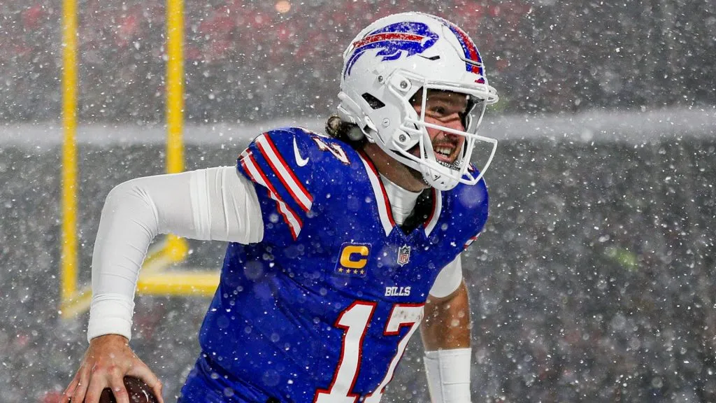 Josh Allen playing in the snow