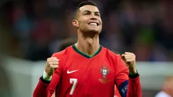 Cristiano Ronaldo celebrates a goal for Portugal.