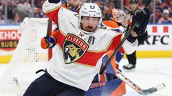 Brad Marchand #63 of the Florida Panthers celebrates after scoring on the Edmonton Oilers during the second period in Game Two of the 2025 Stanley Cup Final at Rogers Place on June 06, 2025 in Edmonton, Alberta, Canada.