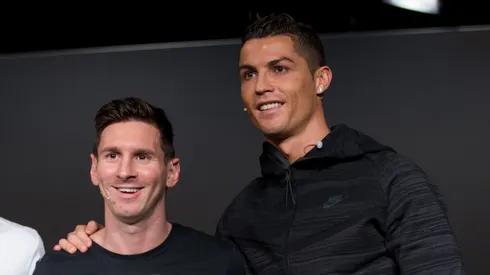 Lionel Messi (left) with Cristiano Ronaldo (right)