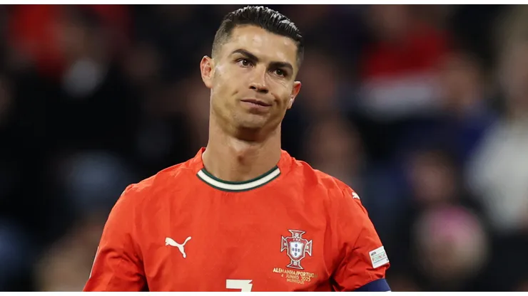 Cristiano Ronaldo of Portugal reacts during the UEFA Nations League 2025 semifinal match between Germany and Portugal at Munich Football Arena on June 04, 2025 in Munich, Germany.