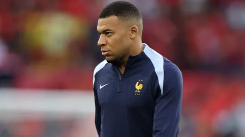 Kylian Mbappe of France warms up prior to the UEFA Nations League 2025 semifinal match between Spain and France.