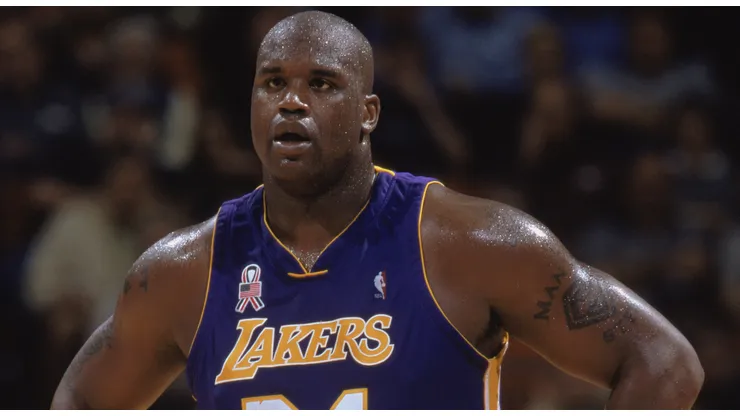 Close up of center Shaquille O"Neal #34 of the Los Angeles Lakers. The picture was taken during the NBA game against the Orlando Magic at the TD Waterhouse in Orlando, Florida. The Lakers defeated the Magic 111-93.