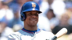 Juan Soto at bat against the Dodgers.