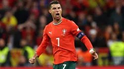 Cristiano Ronaldo of Portugal celebrates after Nuno Mendes of Portugal (not pictured) scores his team's first goal during the UEFA Nations League 2025 final match between Portugal and Spain at Munich Football Arena on June 08, 2025 in Munich, Germany.