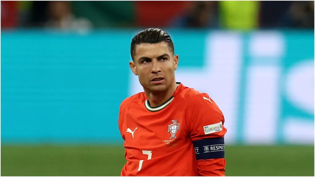 Cristiano Ronaldo of Portugal reacts following an injury during the UEFA Nations League 2025 final match between Portugal and Spain at Munich Football Arena on June 08, 2025 in Munich, Germany.