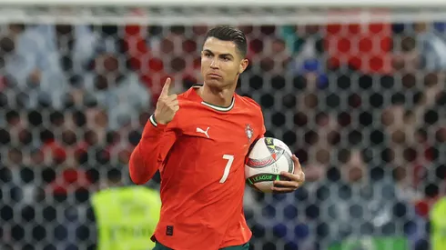 Cristiano Ronaldo of Portugal celebrates scoring his team's second goal during the UEFA Nations League 2025 final match between Portugal and Spain