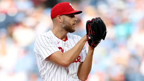 Zack Wheeler #45 of the Philadelphia Phillies pitches during game two of a doubleheader against the Atlanta Braves at Citizens Bank Park on May 29, 2025 in Philadelphia, Pennsylvania.