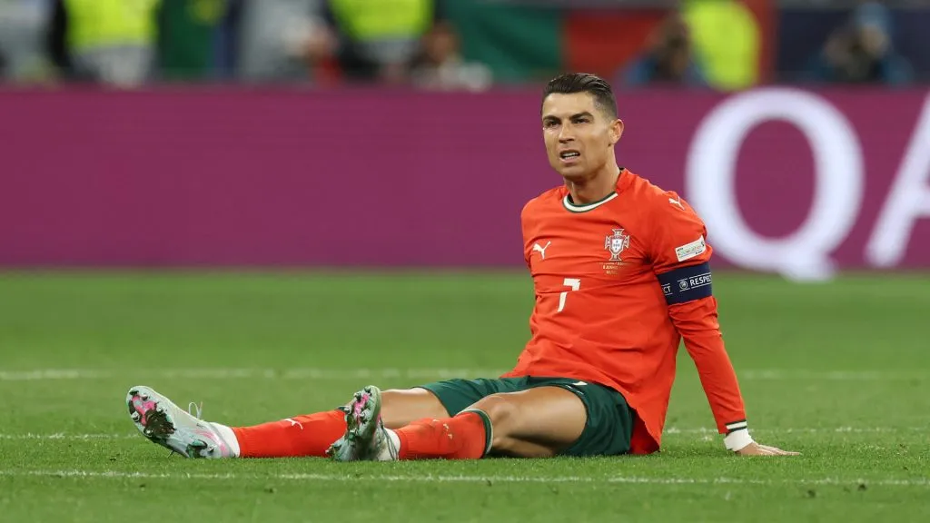 Cristiano Ronaldo gets injured during the 2025 UEFA Nations League final ( Alexander Hassenstein/Getty Images)