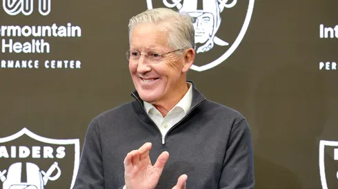 Pete Carroll is introduced as the head coach of the Las Vegas Raiders.