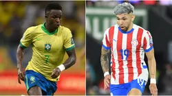 Brazilian star Vinicius Jr and Paraguayan star Julio Enciso.