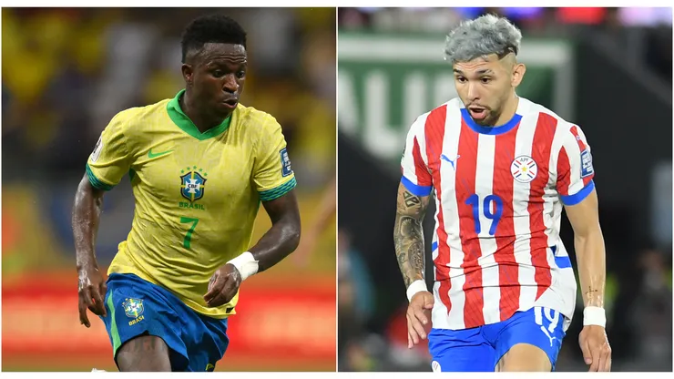 Brazilian star Vinicius Jr and Paraguayan star Julio Enciso.