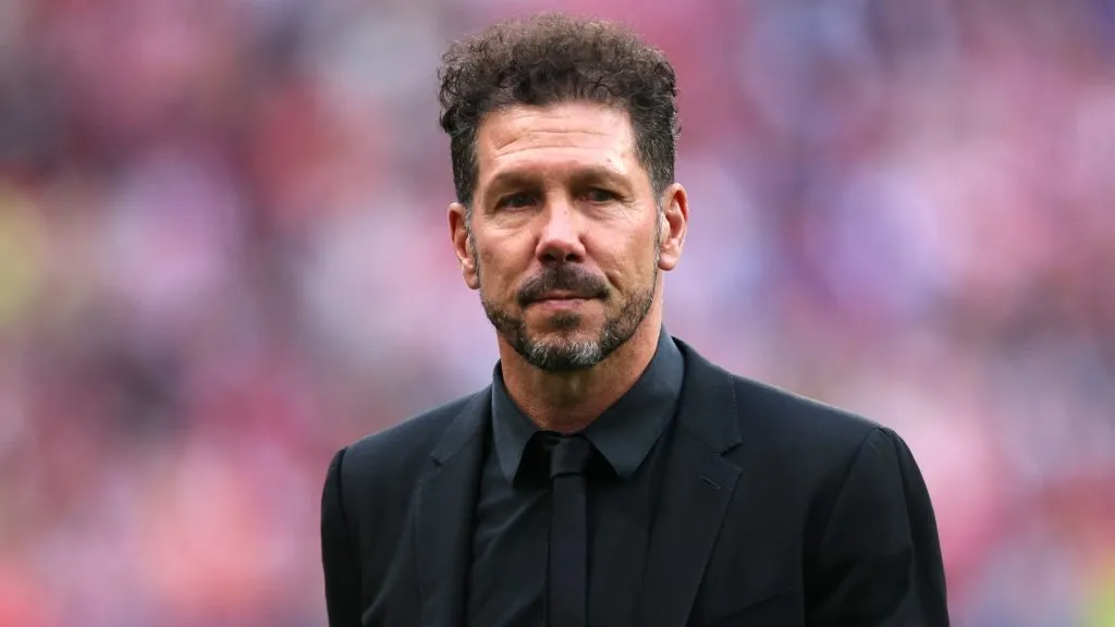 Diego Simeone, Head Coach of Atletico Madrid, looks on prior to the LaLiga EA Sports match between Atletico Madrid and CA Osasuna at Civitas Metropolitano Stadium in 2024. (Source: Florencia Tan Jun/Getty Images)