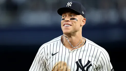 Aaron Judge #99 of the New York Yankees in action against the Boston Red Sox at Yankee Stadium on June 06, 2025 in the Bronx borough of New York City.