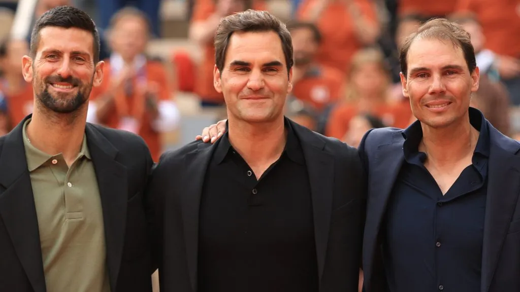 Djokovic, Federer and Nadal pose for a photo