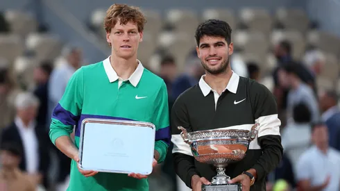 Carlos Alcaraz and Jannik Sinner after the Roland Garros final.