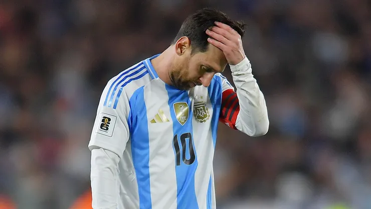 Lionel Messi reacts during a game with Argentina.