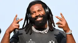 Za'Darius Smith #99 of the Cleveland Browns enters the stadium prior to the 2023 Pro Hall of Fame Game against the New York Jets at Tom Benson Hall Of Fame Stadium on August 3, 2023 in Canton, Ohio.